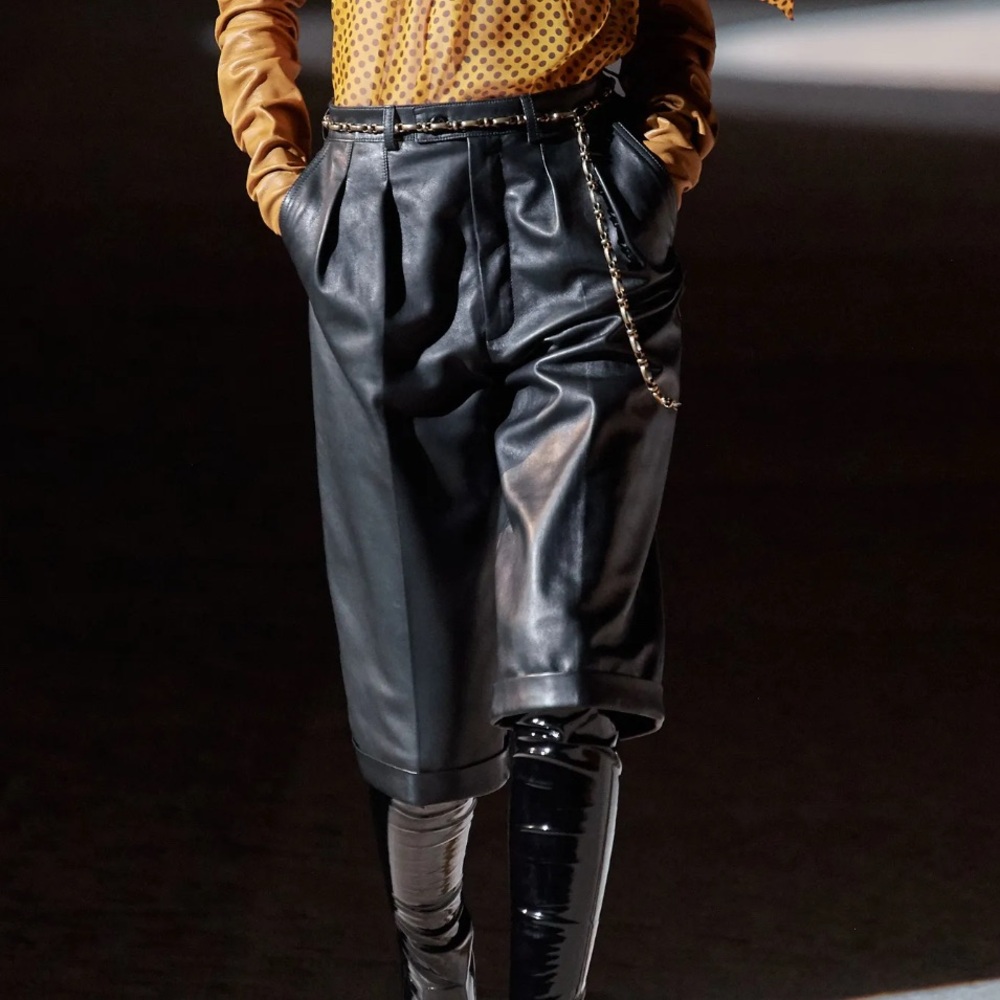 Saint Laurent Leather Bermuda Shorts